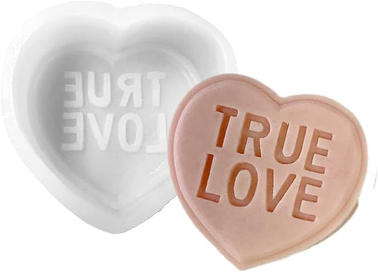 TOPYS Heart Alphabet Letter Silicone Candle Molds, DIY Casting Epoxy Letter Molds for Clay Resin Pendant Plaster Carving Making Aromatherapy Valentine's Day Gifts (ture Love) 20221110-10