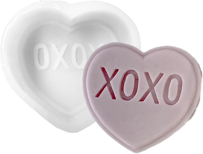 TOPYS Heart Alphabet Letter Silicone Candle Molds, DIY Casting Epoxy Letter Molds for Clay Resin Pendant Plaster Carving Making Aromatherapy Valentine's Day Gifts (XOXO)