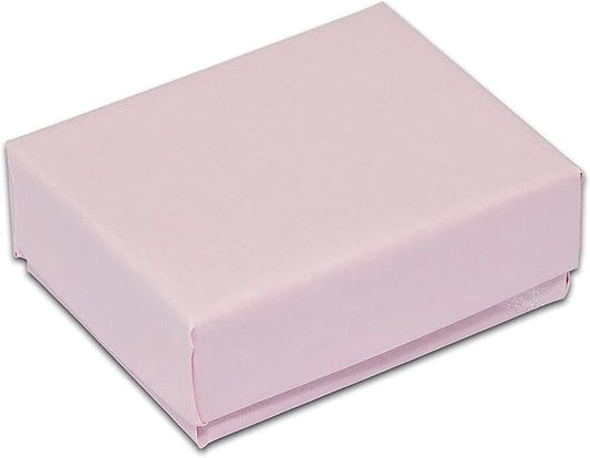 TheDisplayGuys - 100-Pack #10 Cotton Filled Cardboard Paper Jewelry Boxes Gift Case - Pastel Pink (1.9" x 1.3" x 0.7") - for Shipping or Storage
