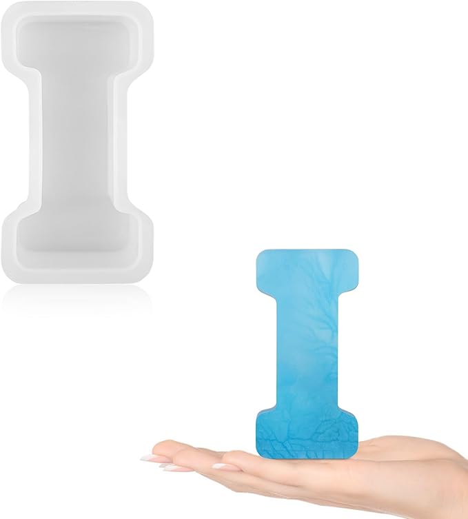 Gartful Resin Letter Molds for Casting, I Capital Alphabet Resin Silicone Molds for Epoxy, Thick 3D Silicone Letter Molds for Making Letters, Word Sign Art, DIY Crafts, Making Candle, Party Home Decor