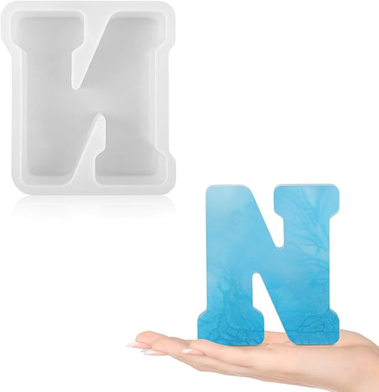 Gartful Resin Letter Molds for Casting, N Capital Alphabet Resin Silicone Molds for Epoxy, Thick 3D Silicone Letter Molds for Making Letters, Word Sign Art, DIY Crafts, Making Candle, Party Home Decor