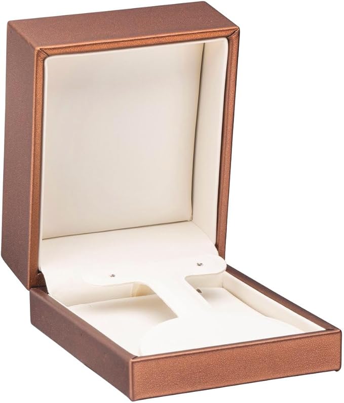 Luxury Leather Jewelry Gift Box - Premium Necklace Box & Earring Display Case for Women & Men - Universal Necklace Holder & Earring Box, Ideal for Earrings Pendants Hoops & Necklace by AllurePack