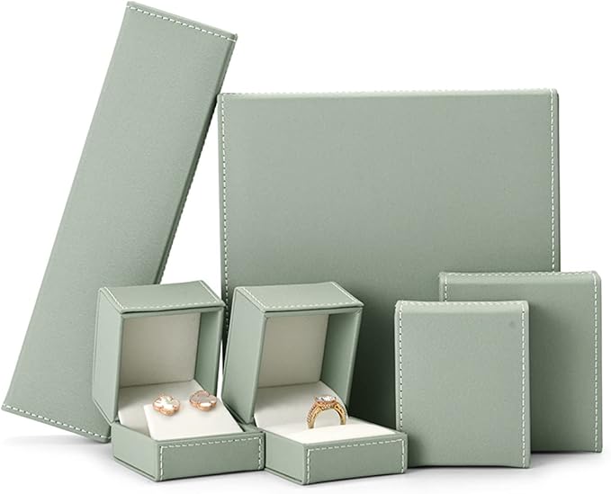 Jewelry Box PU Leather Bracelet/Bangle Gift Box Velvet Jewellery Storage Case Engagement, Anniversary(Green)