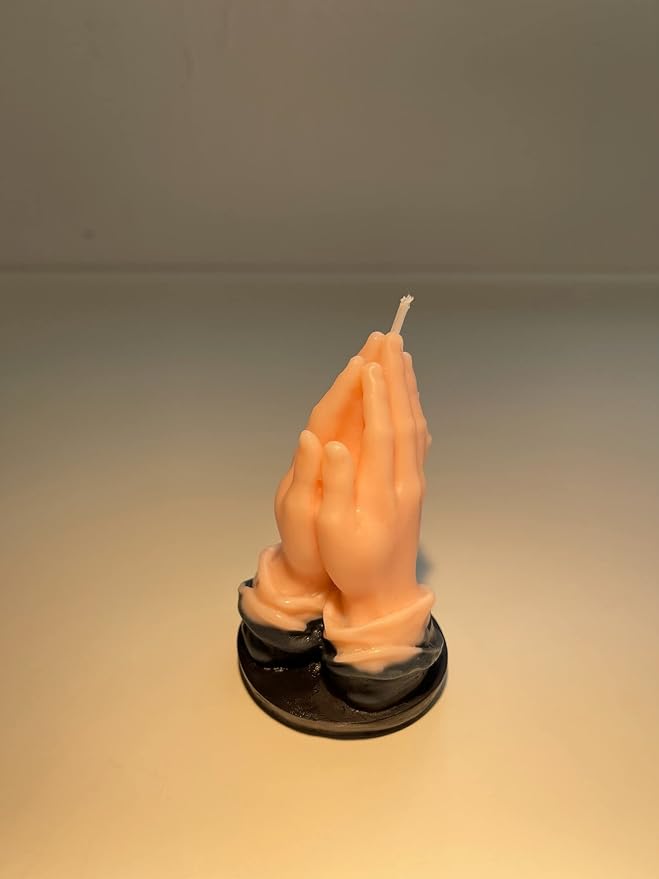 TOPYS 3D Hands Folded for Prayer Candle Silicone Mold Scented DIY Reisn Mold Gypsum Mould for Praying Blessing Candle Making Resin Soap Gifts Wax Aromatherapy Craft Supplies Home Halloween Decor