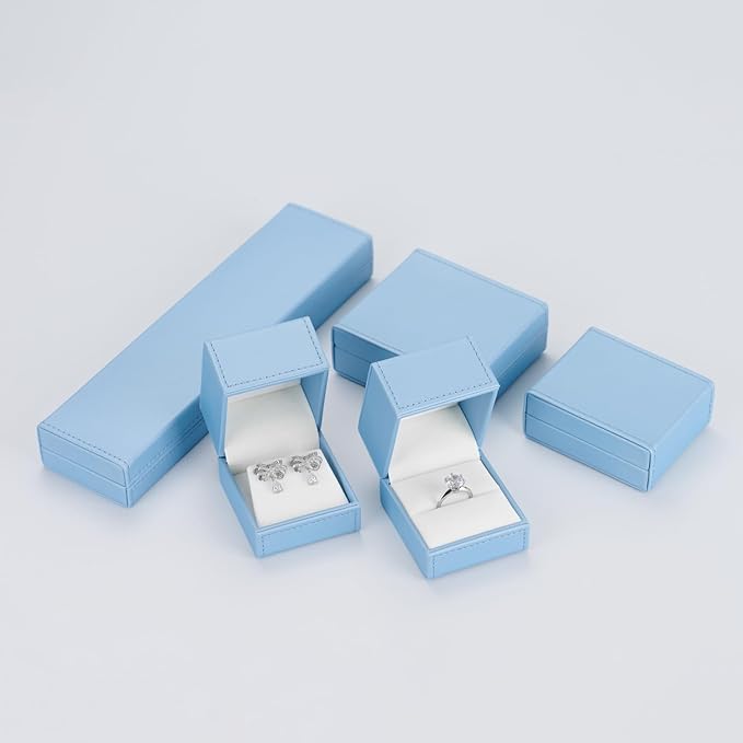 Leather Bracelet Box Bracelet Gift Box Jewelry Bangle Gift Box Velvet Interior Bangle Storage for Anniversary Wedding Birthday Mother's Day Gifts (Blue)