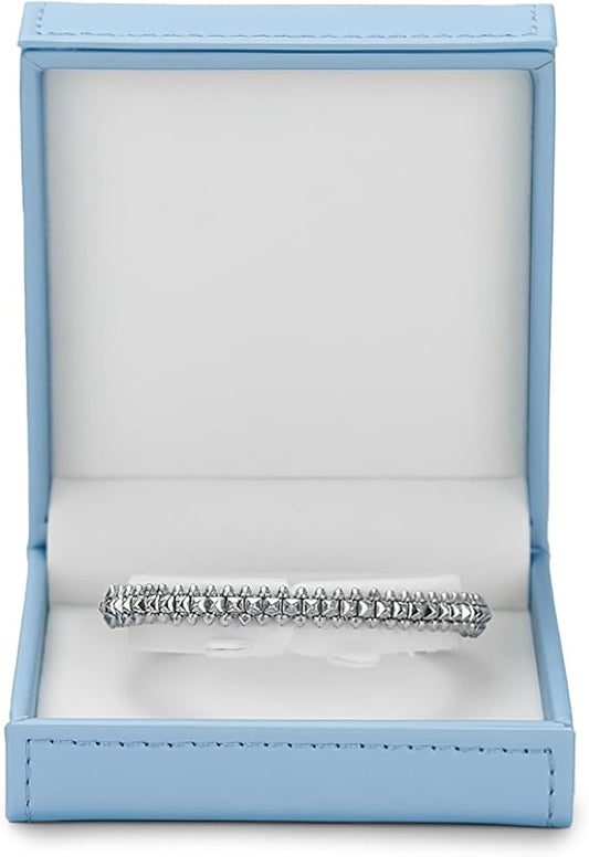 Leather Bracelet Box Bracelet Gift Box Jewelry Bangle Gift Box Velvet Interior Bangle Storage for Anniversary Wedding Birthday Mother's Day Gifts (Blue)