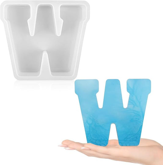 Gartful Resin Letter Molds for Casting, W Capital Alphabet Resin Silicone Molds for Epoxy, Thick 3D Silicone Letter Molds for Making Letters, Word Sign Art, DIY Crafts, Making Candle, Party Home Decor