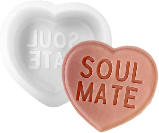 TOPYS Heart Alphabet Letter Silicone Candle Molds, DIY Casting Epoxy Letter Molds for Clay Resin Pendant Plaster Carving Making Aromatherapy Valentine's Day Gifts (Soulmate) 20221110-9