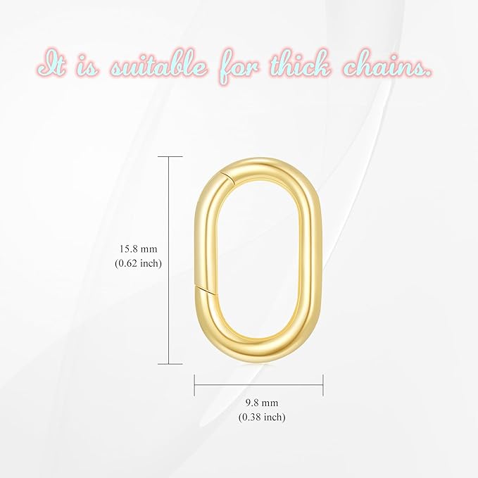 10K Gold Jewelry Clasp Necklace Extender Clasp Bracelet Extension Connector for DIY Necklace Bracelet Anklet Jewelry Making (Style 1)