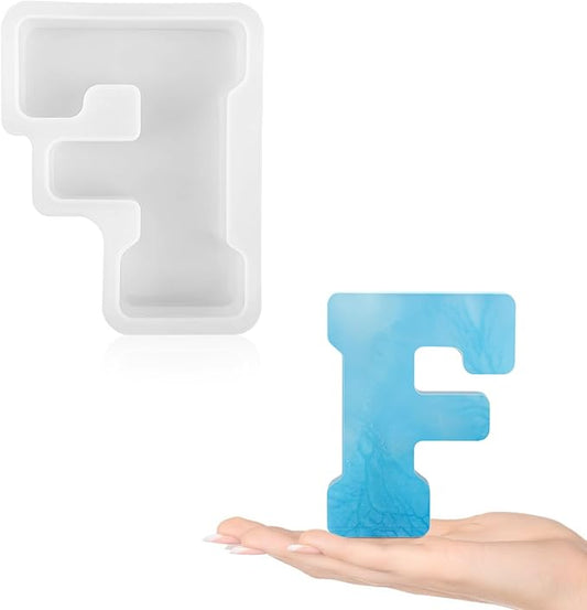 Gartful Resin Letter Molds for Casting, F Capital Alphabet Resin Silicone Molds for Epoxy, Thick 3D Silicone Letter Molds for Making Letters, Word Sign Art, DIY Crafts, Making Candle, Party Home Decor