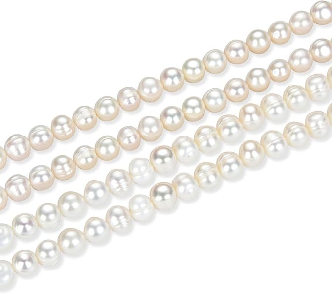 Adabele 28 Inch Real Natural Potato Round White Cultured Freshwater Pearl Loose Beads 10-11mm for Jewelry Craft Making FP3-11