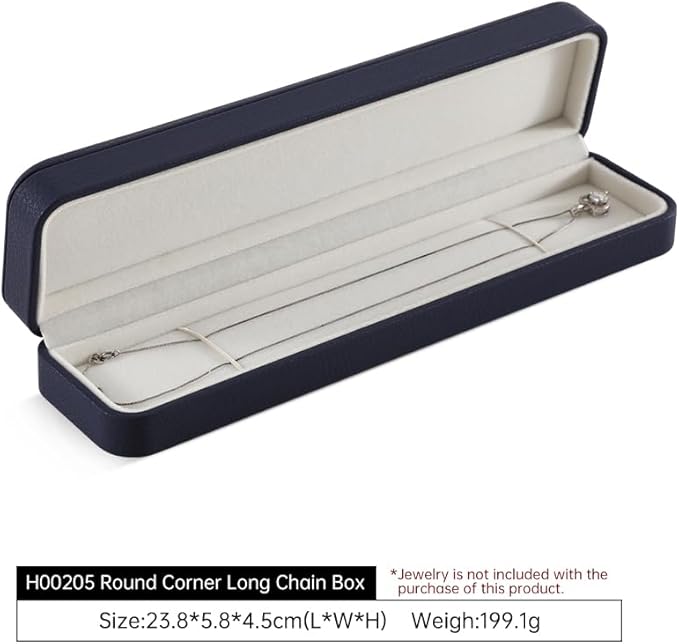 Necklace Box Gift, Leather Necklace Boxes,Blue Necklace Storage Box Luxury Gift Box For Engagement, Birthdays