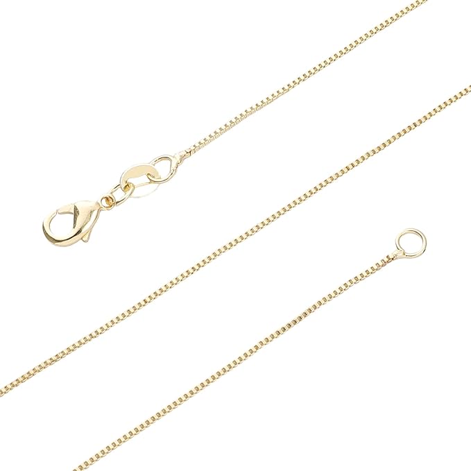 BEADIA Gold-Plated Box Chains Necklace 45cm 4pcs with Lobster Clasp for DIY Jewelry Making Findings