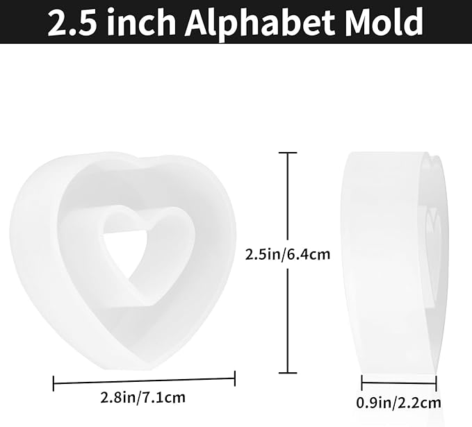 Gartful Resin Letter Molds, O Capital Alphabet Epoxy Resin Mold, Thick 3D Silicone Letter Molds for Making Letters, Word Sign Art, DIY Crafts, Making Candle, Party, Home Decor