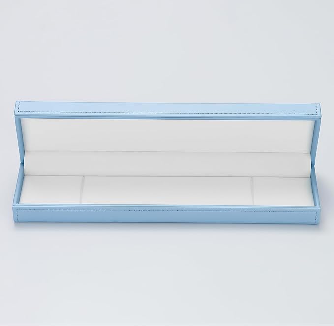 Jewelry Box PU Leather Necklace/Long Chain Gift Box Velvet Jewellery Storage Case Engagement, Anniversary(Blue)