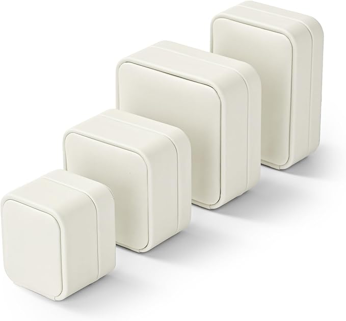 Oirlv Luxury Leather Jewelry Set Box Big Necklace Storage Case Jewelry Gift Box for Bracelet Necklace Earring Ring(Creamy-white)