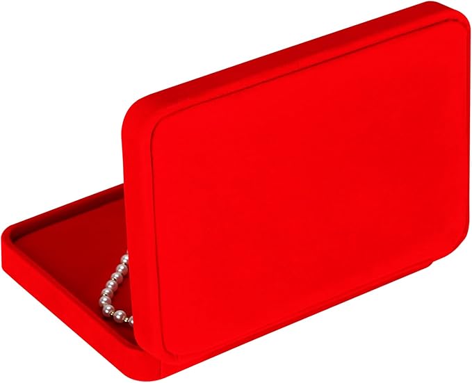 LETURE Large Velvet Jewelry Set Box, Big Necklace and Ring Earring Pendant Gift Box, Pearl Necklace/Chunky Necklace Jewelry Storage Case (Wine Red)