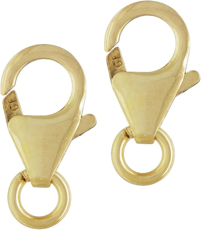 2pcs Adabele Real 1/20 14K Gold Filled 12mm Lobster Claw Trigger Clasps Open Jump Ring Non Tarnish for DIY Craft Jewelry Making JK3-D2