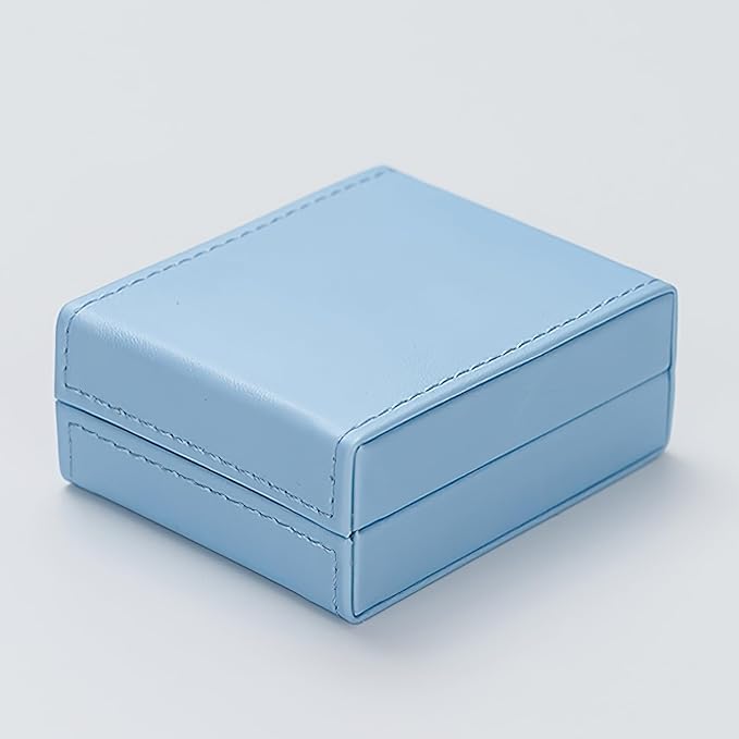 Leather Necklace Box Necklace Gift Box Velvet Interior Pendant Case Long Chain Display Storage Case for Anniversary Wedding Birthday Mother's Day Gifts (Blue)