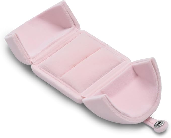 Oirlv Pink Velvet Ring Box for Proposal,Engagement,Wedding Cute Ring Gift Case