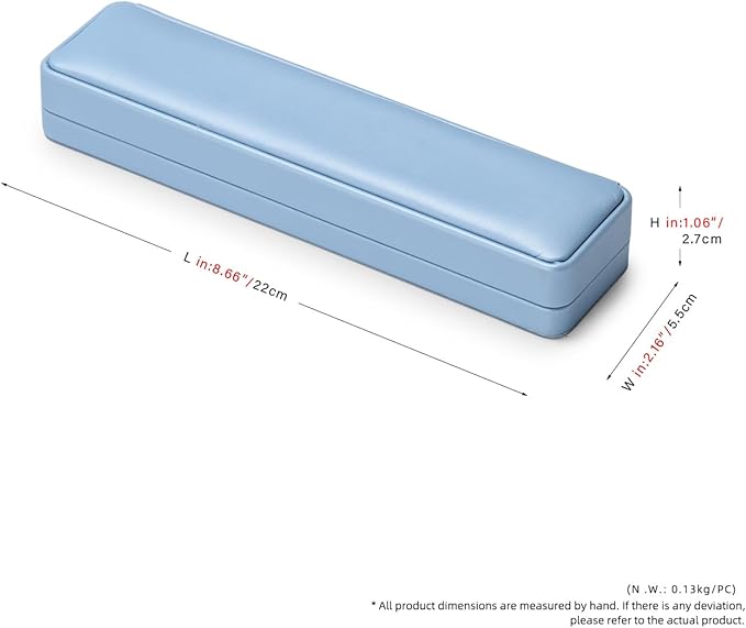 Blue Leather Bracelet Necklace Box Jewelry Gift Boxes for Bracelet Necklace Chains Choker Storage For Birthday, Wedding, Valentine's Day, Mother's Day Gifts(Blue)