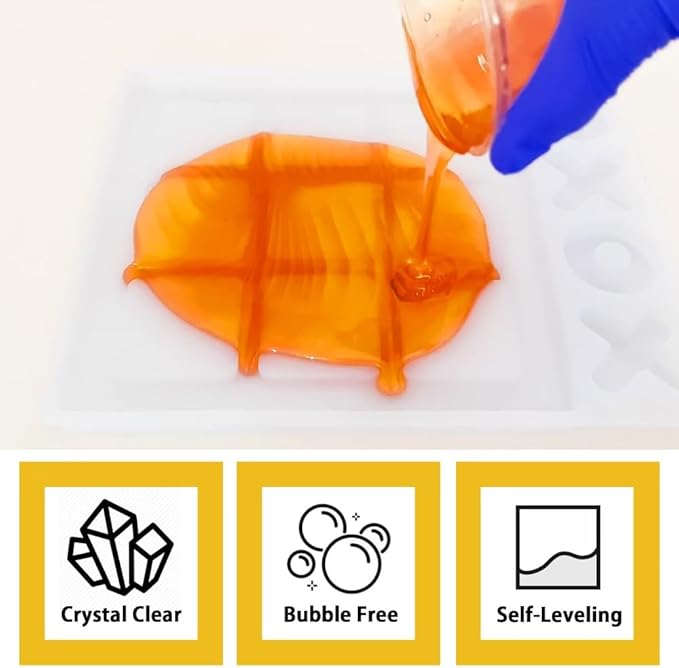 Epoxy Resin 64 oz for Arts, Crafts, Casting Coating - Crystal Clear, Self-Leveling, Non-Toxic, No BPA (32 oz Resin + 32 oz Hardener) (1.88L)