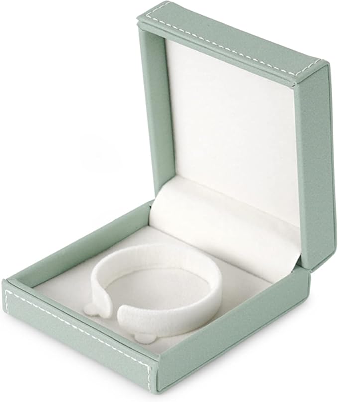 Jewelry Box PU Leather Bracelet/Bangle Gift Box Velvet Jewellery Storage Case Engagement, Anniversary(Green)