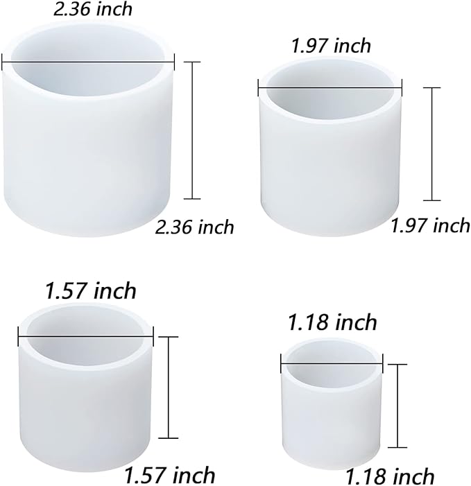 Cylinder Candle Molds for Candle Making,4 Pcs Pillar Casting Silicone Molds for Resin Casting, Soap, Flower Specimen, Insect Specimen, Clay Craft