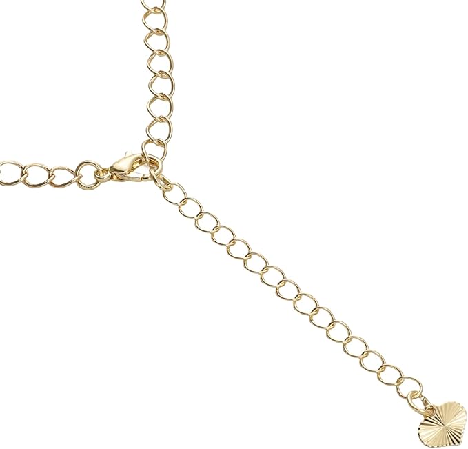 BEADIA 14K Gold Plated Extender Chains 75mm 20pcs Heart Extension Tail Chains for Jewelry Making Findings