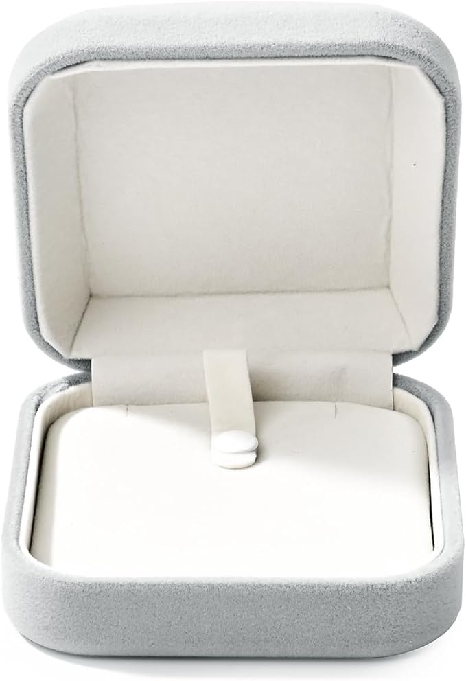 Velvet Bracelet Gift Box - Jewelry Holder With Velvet Interior for Bangles - Storage Box for Birthday, Wedding, Mother's Day, Valentine's Day (Grey)