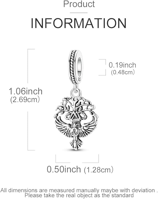 Hexagram Charms For Bracelets, Sterling Silver Eagle Tree Of Life Charms For Pandora Bracelets, Dangle Pendants & Bead Charm For DIY Jewelry Great Gift For Her