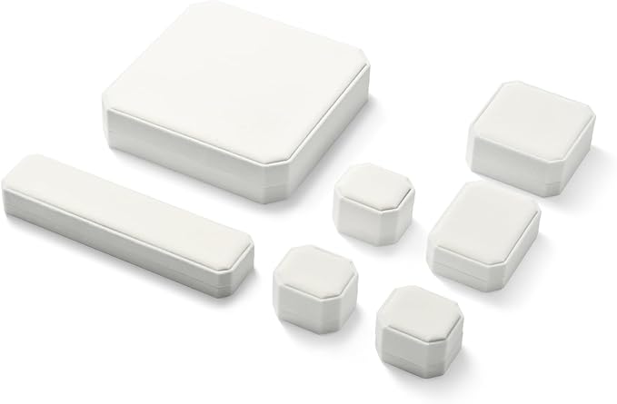 White Velvet Necklace Gift Box, Jewelry Pendant Storage Showcase