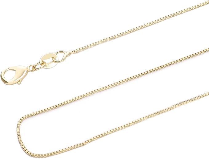 BEADIA Gold-Plated Box Chains Necklace 45cm 4pcs with Lobster Clasp for DIY Jewelry Making Findings