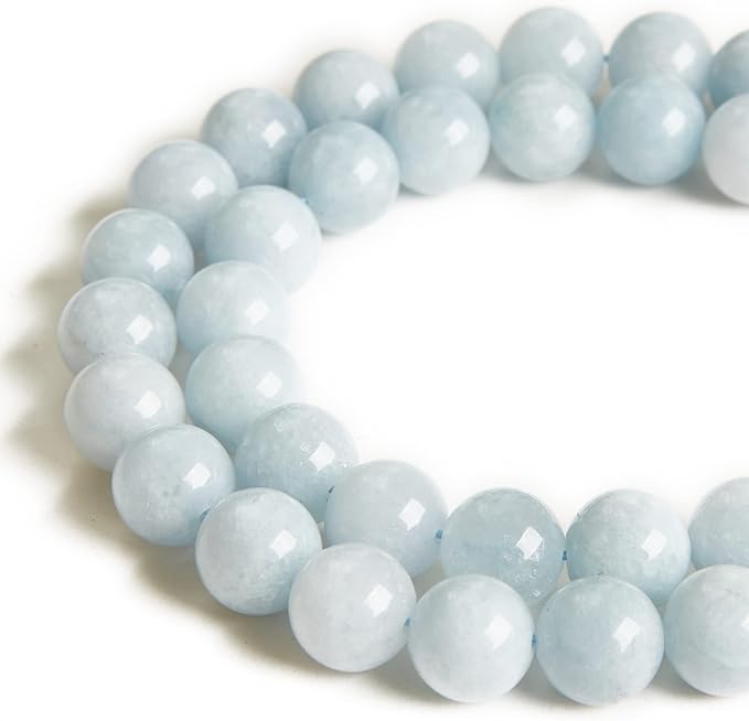 100pcs 8mm Aquamarine Beads Natural Gemstone Beads Round Loose Beads for Jewelry Making