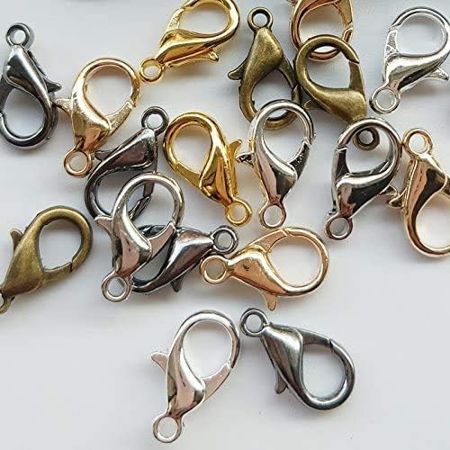 Chenkou Craft 1 Box Around 560pcs 7 Colors Lobster Clasp Jewelry Making Repairing (12X7mm)