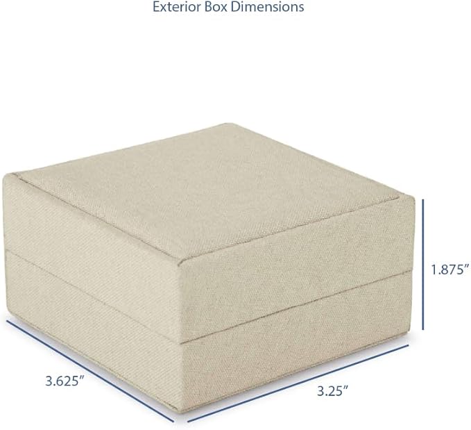 Linen Weave Reversible Jewelry Gift Box - for Earrings, Pendants, Chains and Necklaces - Suede Interior Case for Girls, Women & Men