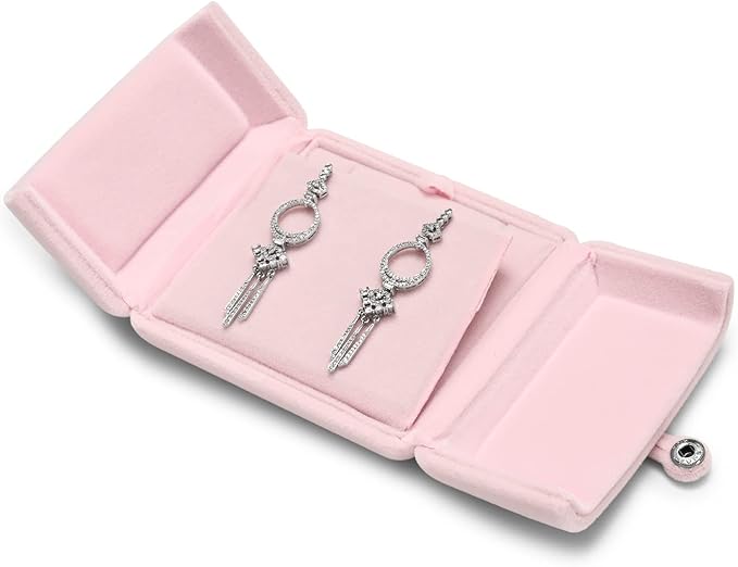 Oirlv Pink Velvet Jewelry Packaging Box Pendant Earrings Display Storage Case Pendant Gift Box