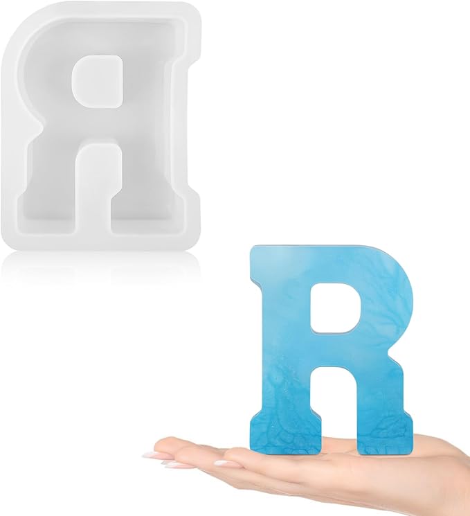 Gartful Resin Letter Molds for Casting, R Capital Alphabet Resin Silicone Molds for Epoxy, Thick 3D Silicone Letter Molds for Making Letters, Word Sign Art, DIY Crafts, Making Candle, Party Home Decor