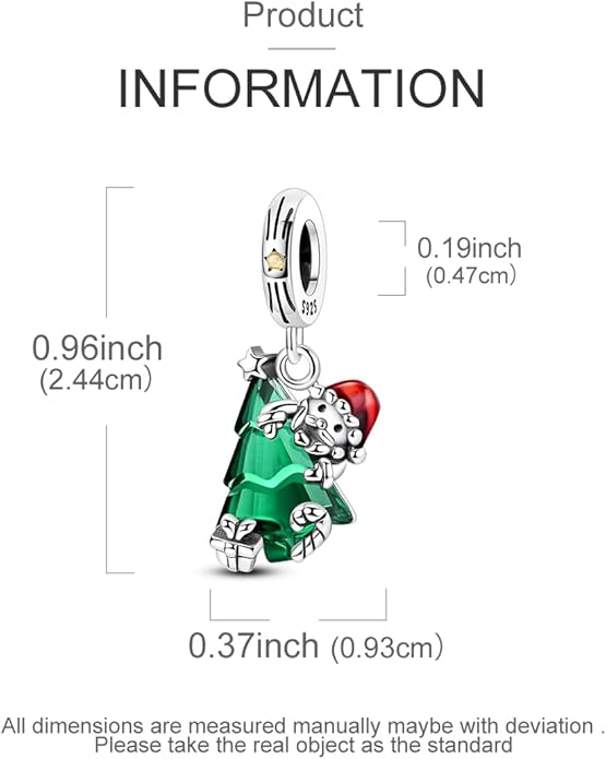 Parmuz 925 Sterling Silver Christmas Charm for Bracelet Snowflake Dangle Beads Santa Claus Snowman Deer Charm Gifts for Women