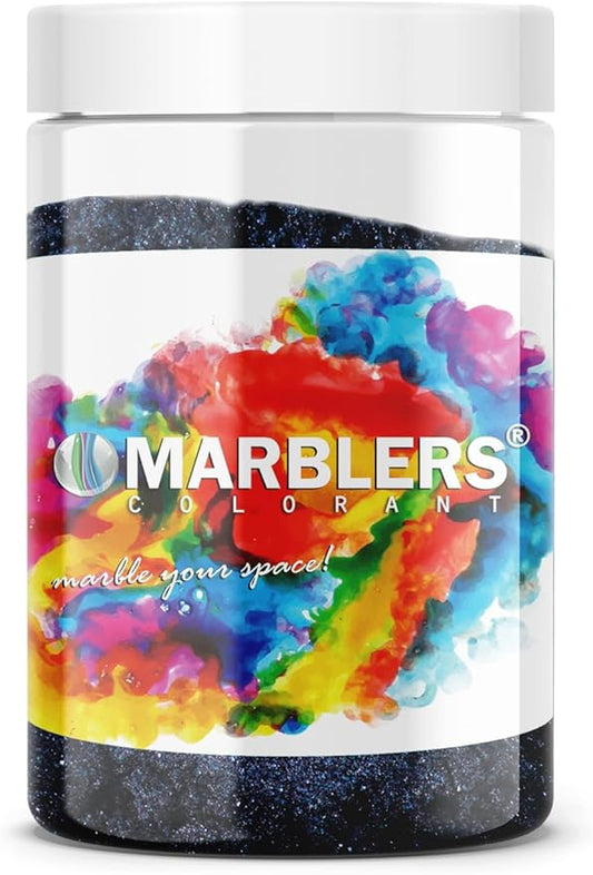 MARBLERS Black Mica Powder [Blue Black Pearl] 4oz (113g) | Cosmetic Grade | Epoxy Resin Pigment, Dye | Non-Toxic, Vegan, Cruelty-Free | Lip Gloss, Nails, Body Butter, Bath Bomb, Candle & Soap Making