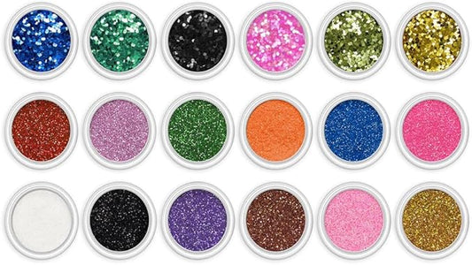 Sullmar 18Colour Nail Glitter for Dazzling Nail Art Professional Quality Glitter for Nails Sparkling Glitter Powder Appropriate for Nail Designs BodyGlitter Appropriate for DIY Nail Decorations