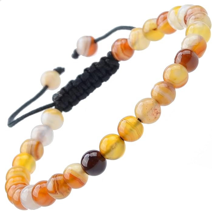 MASSIVE BEADS Natural Healing Power Gemstone Crystal Beads Unisex Adjustable Macrame Bracelets