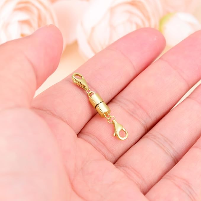 10K Real Gold Necklace Connector Extender Clasps for DIY Bracelet Jewelry Making, Lobster Clasp Extender Necklace Clasp Connector Bracelet Extension, Double Lobster Clasp 10K Gold(Style 5)
