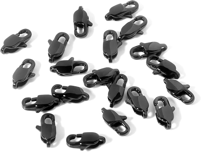 15PCS 16MM Black Lobster Clasps, 316 Stainless Steel Lobster Claw Clasps Bulk for Necklace Bracelet Jewelry Making DIY Craft