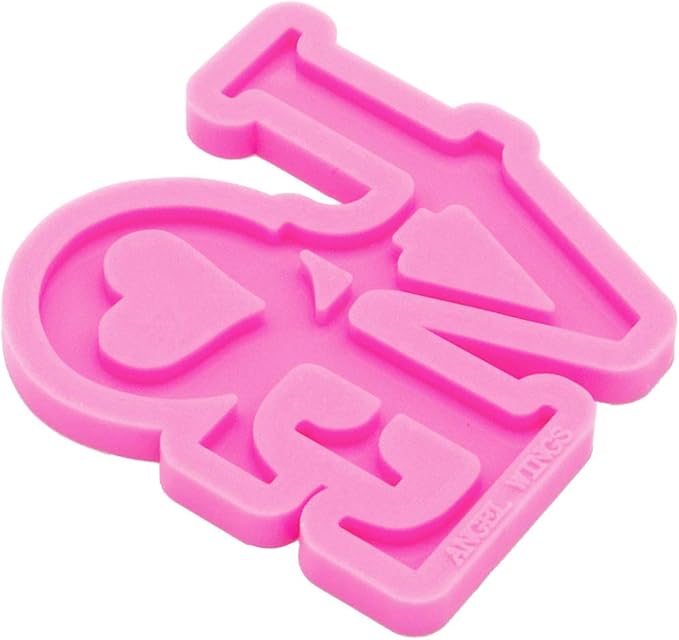 Shiny Love Heart Letter Mold Resin Keychain Molds Silicone Mold for Resin Casting Jewelry Making Silicone Molds Polymer Clay Mold Home Decoraion Mould