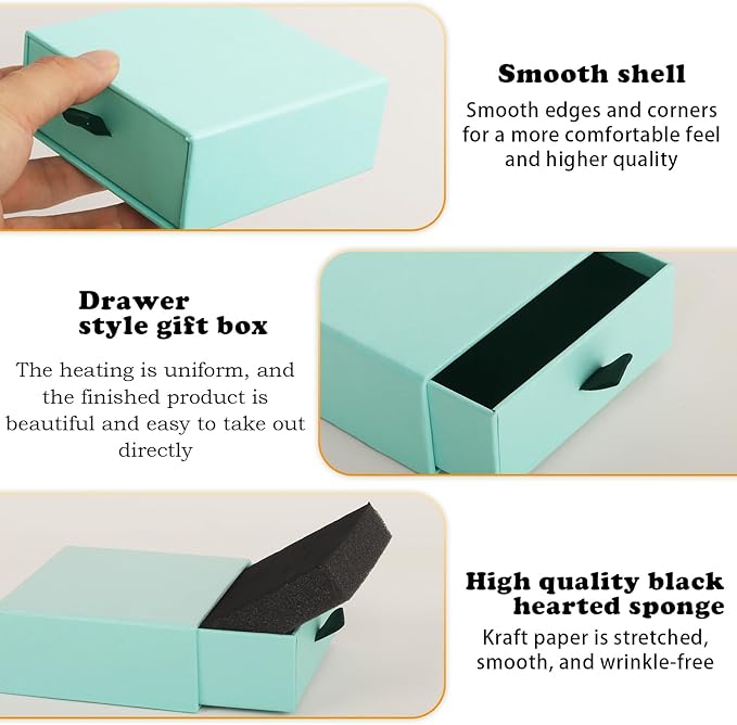 Nsmykhg Jewelry Gift Box Velvet-Lined,12 Pack Compact Drawer Style for Earrings & Rings, Necklace & Bracelet Organizer, 3.93x3.93x1.65 Inches, Stackable Elegant Jewelry Display & Storage Box (Blue)