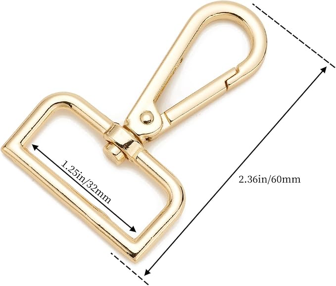 9 Pcs D Ring Swivel Lobster Claw Clasp Push Gate Snap Hooks Trigger Clips for DIY Crafts Keychain Purse Handbag Making,1-1/4 Inch Mixed