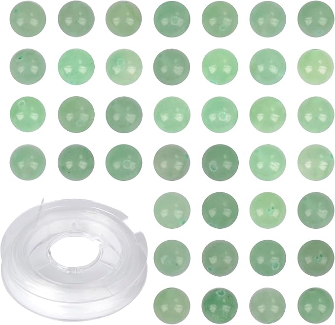 Natural Stone Genuine Stones DIY Green Aventurine Round Beads 8mm 100pcs Beading Loose Gemstone Hole Size 1mm Charm Smooth Beads for Bracelets Necklaces Earrings (Green Aventurine 8mm)