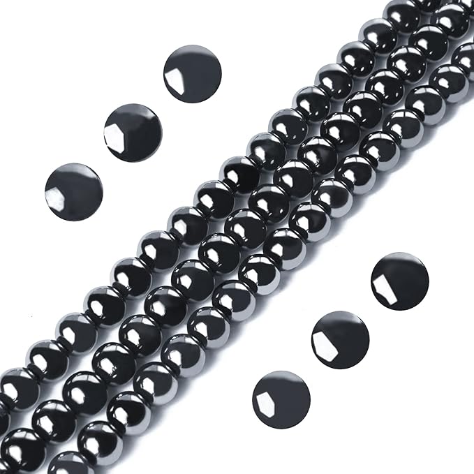 100pcs 8mm Black Hematite Beads Natural Gemstone Beads Round Loose Beads for Jewelry Making