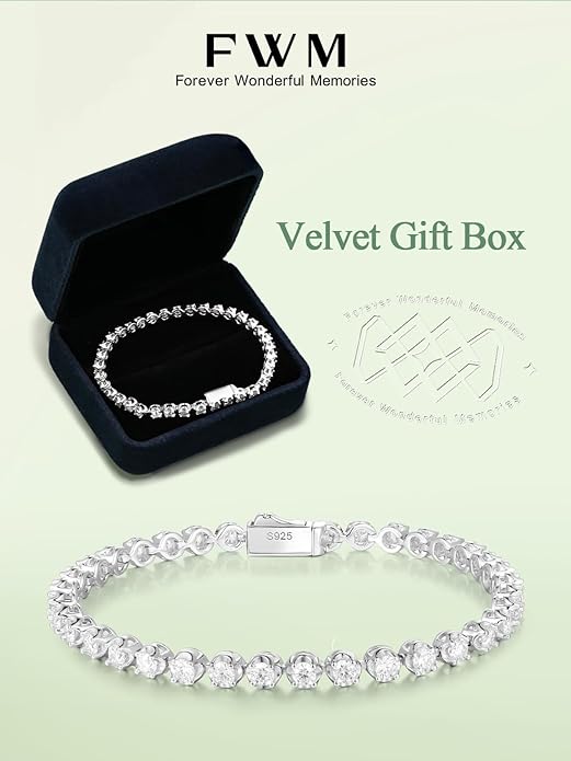 D Color VVS1 Clarity Moissanite and Genuine Sapphire/Emerald/Ruby Tennis Bracelets for Women 2.22ct-10.45ct, Solid 925 Sterling Silver, Anniversary Wedding Valentines Jewelry for Her, Length 5.9-7.5 Inch(15-19cm)